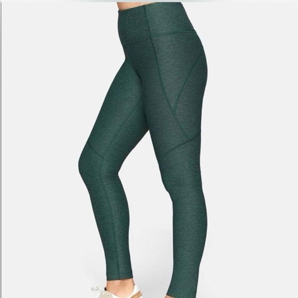Outdoor Voices Warmup Compression Leggings 7/8 | Green | Size Medium | High Rise